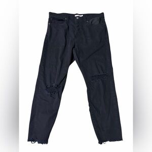 Levi's Dark Skinny Jeans with Distressed Knees